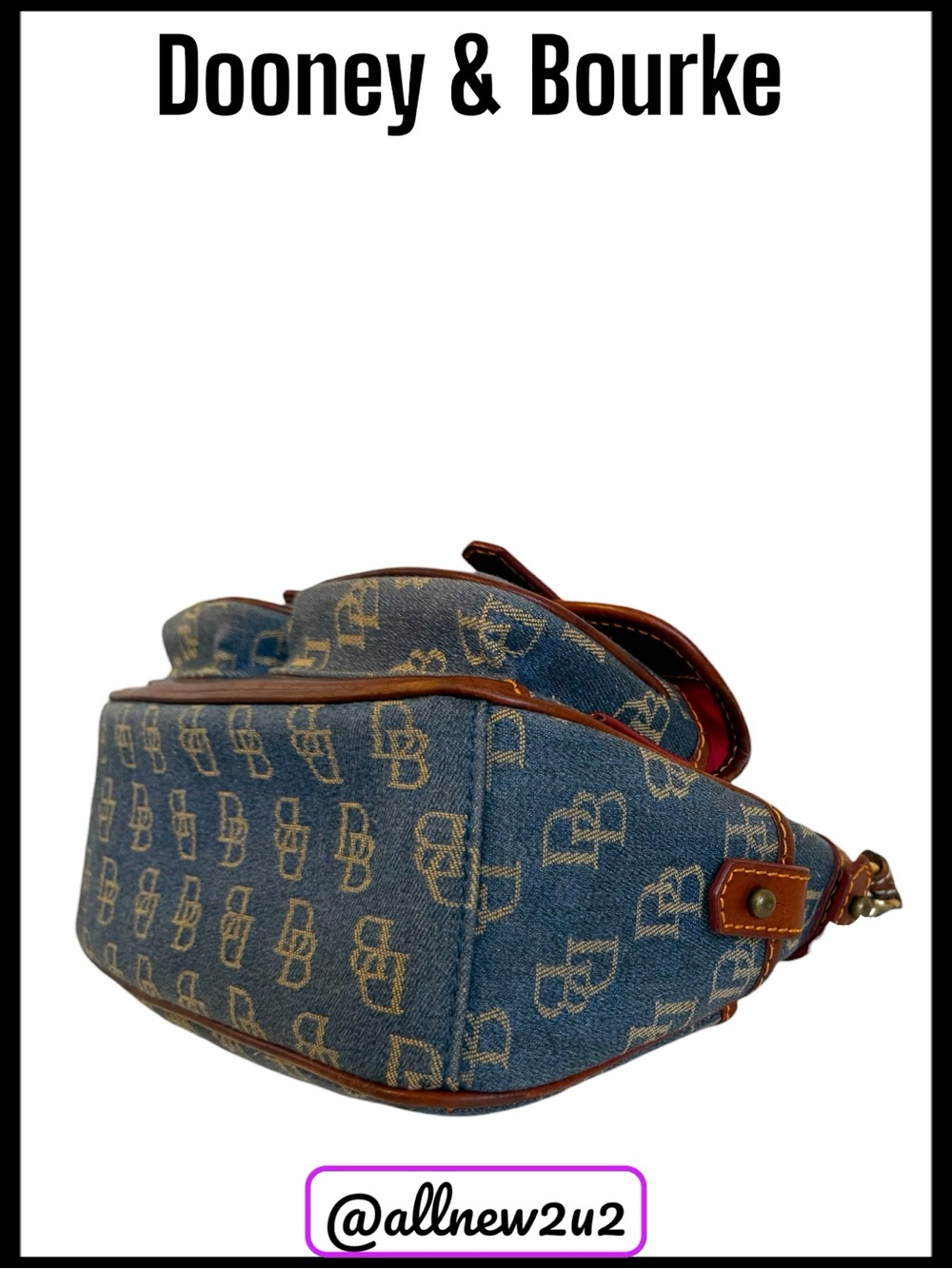 Reserved Dooney & Bourke Vintage Denim Monogram Hobo Baguette Bag - Picture 12 of 14